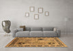 Machine Washable Oriental Brown Industrial Rug in a Living Room,, wshurb3129brn