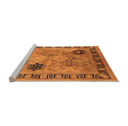 Sideview of Machine Washable Oriental Orange Industrial Area Rugs, wshurb3129org