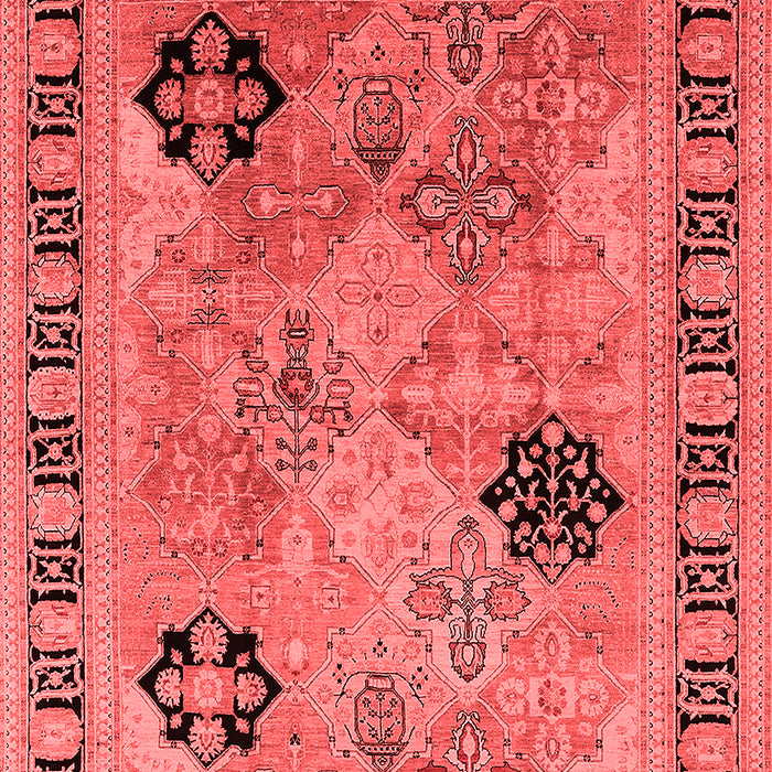 Machine Washable Oriental Red Industrial Rug, wshurb3129red