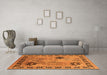 Machine Washable Oriental Orange Industrial Area Rugs in a Living Room, wshurb3129org