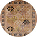 Round Machine Washable Industrial Modern Sandy Brown Rug, wshurb3129