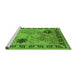 Sideview of Machine Washable Oriental Green Industrial Area Rugs, wshurb3129grn