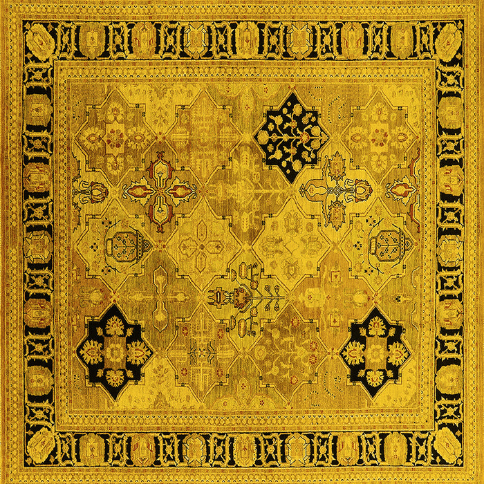 Square Oriental Yellow Industrial Rug, urb3129yw