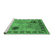 Sideview of Machine Washable Oriental Emerald Green Industrial Area Rugs, wshurb3129emgrn