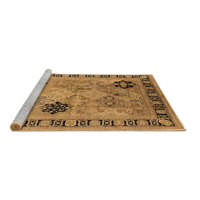 Sideview of Machine Washable Oriental Brown Industrial Rug, wshurb3129brn