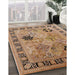 Mid-Century Modern Sandy Brown Oriental Rug in Family Room, urb3129