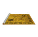 Sideview of Machine Washable Oriental Yellow Industrial Rug, wshurb3129yw