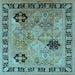 Square Machine Washable Oriental Light Blue Industrial Rug, wshurb3129lblu