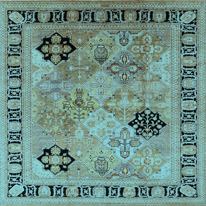 Square Oriental Light Blue Industrial Rug, urb3129lblu