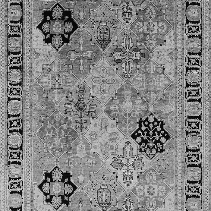 Machine Washable Oriental Gray Industrial Rug, wshurb3129gry