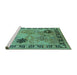 Sideview of Machine Washable Oriental Turquoise Industrial Area Rugs, wshurb3129turq