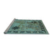 Sideview of Machine Washable Oriental Light Blue Industrial Rug, wshurb3129lblu