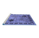 Sideview of Machine Washable Oriental Blue Industrial Rug, wshurb3129blu