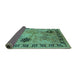 Sideview of Oriental Turquoise Industrial Rug, urb3129turq