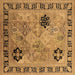 Square Oriental Brown Industrial Rug, urb3129brn