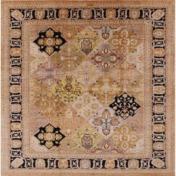 Square Machine Washable Industrial Modern Sandy Brown Rug, wshurb3129