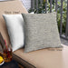 Front View of Mid-Century Modern Urban Square White Chocolate Beige Throw Pillow, 18 inch by 18 inch, pwurb312