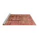 Sideview of Machine Washable Industrial Modern Coral Orange Rug, wshurb3130