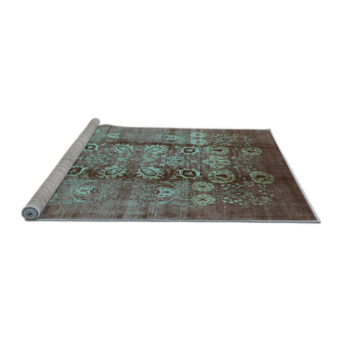 Sideview of Machine Washable Oriental Light Blue Industrial Rug, wshurb3130lblu