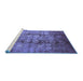 Sideview of Machine Washable Oriental Blue Industrial Rug, wshurb3130blu