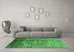 Machine Washable Oriental Emerald Green Industrial Area Rugs in a Living Room,, wshurb3130emgrn