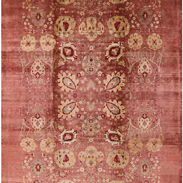 Mid-Century Modern Coral Orange Oriental Rug, urb3130