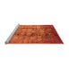 Sideview of Machine Washable Oriental Orange Industrial Area Rugs, wshurb3130org