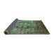 Sideview of Oriental Turquoise Industrial Rug, urb3130turq