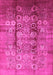 Machine Washable Oriental Pink Industrial Rug, wshurb3130pnk