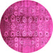 Round Oriental Pink Industrial Rug, urb3130pnk