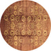 Round Oriental Brown Industrial Rug, urb3130brn