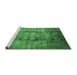 Sideview of Machine Washable Oriental Emerald Green Industrial Area Rugs, wshurb3130emgrn