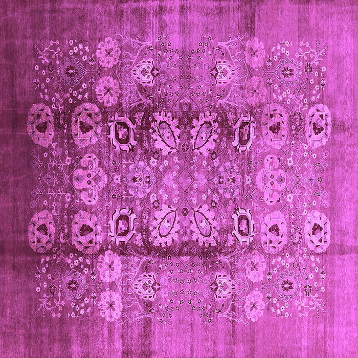 Square Machine Washable Oriental Purple Industrial Area Rugs, wshurb3130pur
