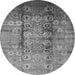 Round Oriental Gray Industrial Rug, urb3130gry