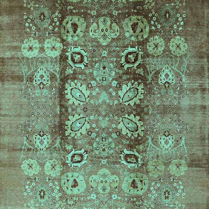 Machine Washable Oriental Turquoise Industrial Area Rugs, wshurb3130turq