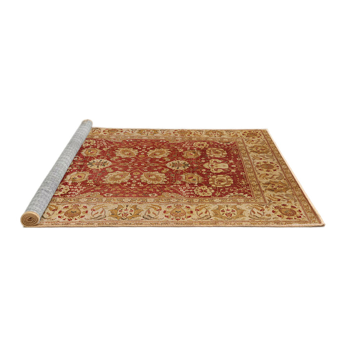Sideview of Machine Washable Industrial Modern Orange Rug, wshurb3131