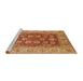 Sideview of Machine Washable Industrial Modern Orange Rug, wshurb3131