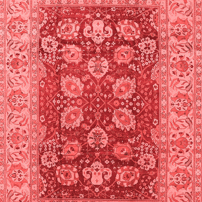 Machine Washable Oriental Red Industrial Rug, wshurb3131red