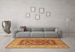 Machine Washable Oriental Brown Industrial Rug in a Living Room,, wshurb3131brn