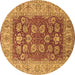 Round Oriental Brown Industrial Rug, urb3131brn