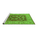Sideview of Machine Washable Oriental Green Industrial Area Rugs, wshurb3131grn