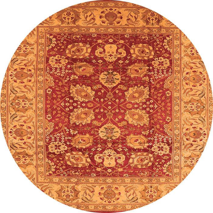 Round Oriental Orange Industrial Rug, urb3131org