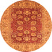 Round Oriental Orange Industrial Rug, urb3131org