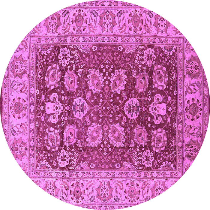 Round Oriental Purple Industrial Rug, urb3131pur