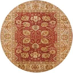 Round Machine Washable Industrial Modern Orange Rug, wshurb3131