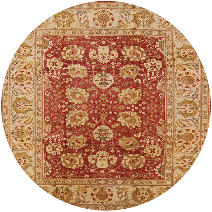 Round Machine Washable Industrial Modern Orange Rug, wshurb3131