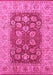 Machine Washable Oriental Pink Industrial Rug, wshurb3131pnk