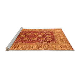 Sideview of Machine Washable Oriental Orange Industrial Area Rugs, wshurb3131org