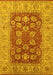 Machine Washable Oriental Yellow Industrial Rug, wshurb3131yw