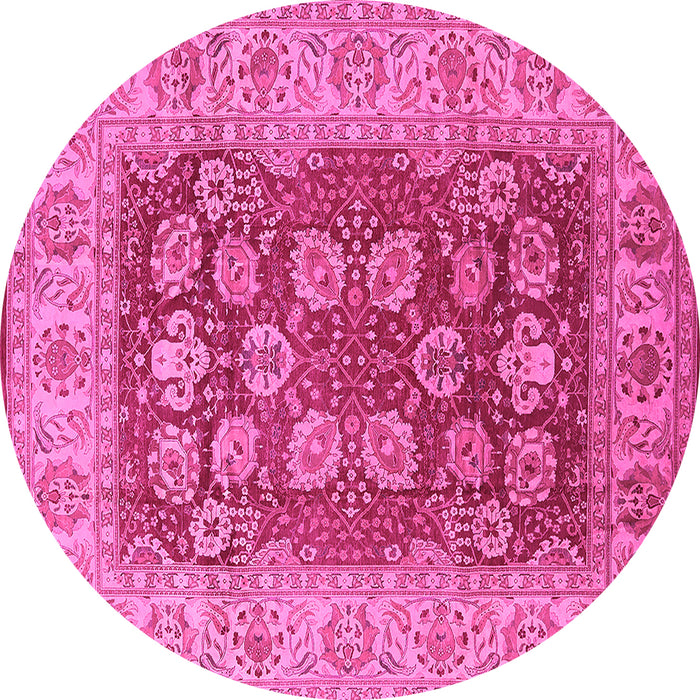 Round Oriental Pink Industrial Rug, urb3131pnk